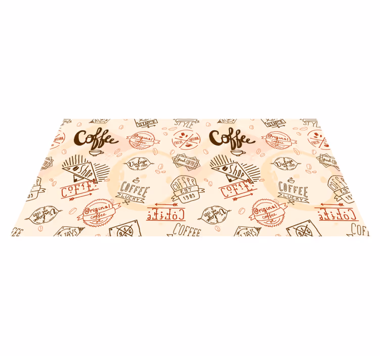 Tapis vinyle cuisine Modèle de café vintage - TenStickers