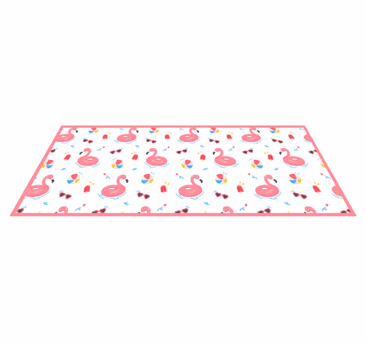 tapis vinyle cuisine vinylee de flamant rose cool - TenStickers