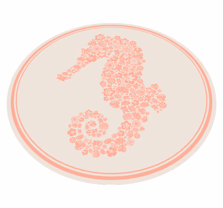 Tapis vinyle fleurs et plantes motif floral d'hippocampe - TenStickers