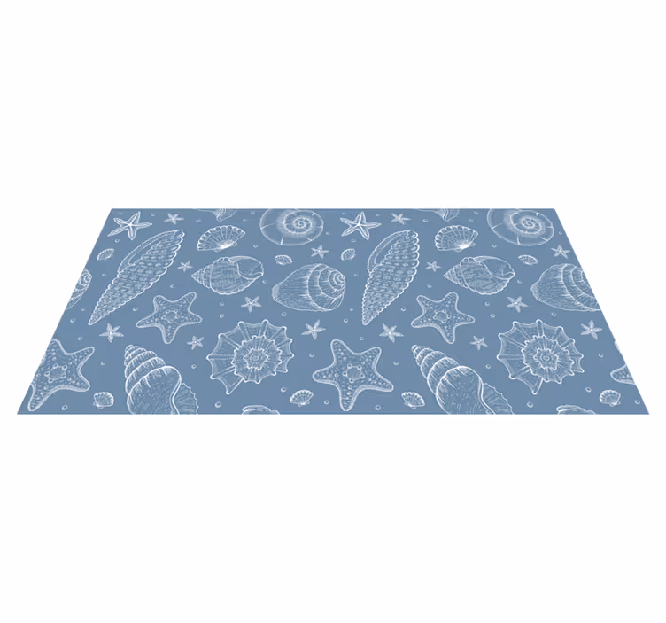 Tapis vinyle salle de bain motif de coquillages - TenStickers