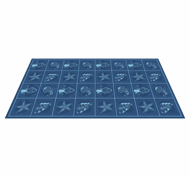 Tapis vinyle salle de bain conception de la vie marine - TenStickers