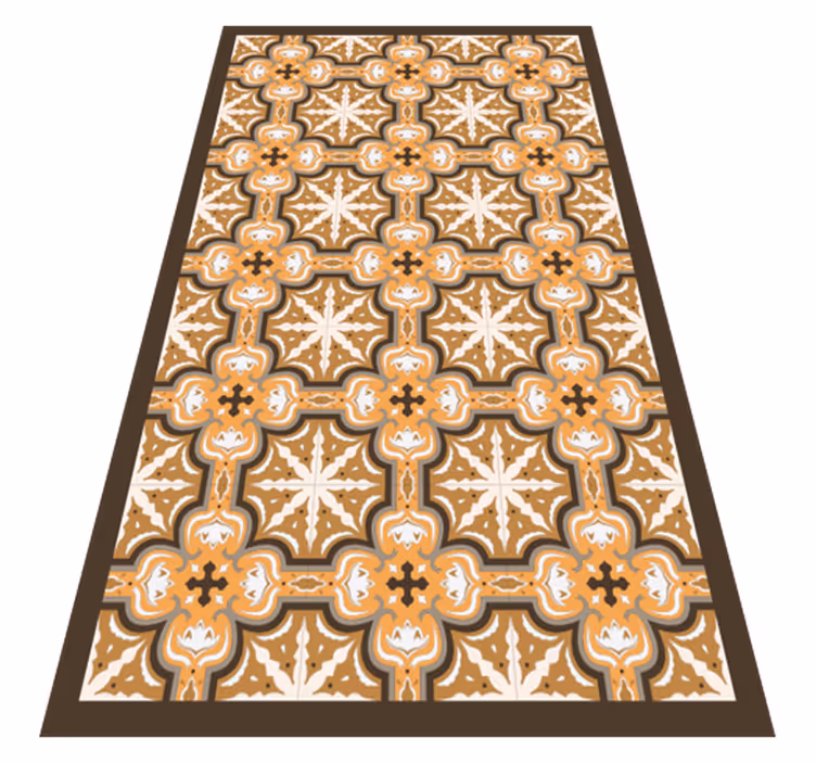 Tapis vinyle carreaux Beija orange - TenStickers