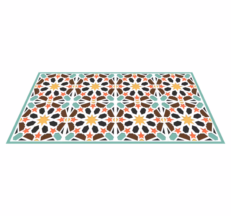 Tapis vinyle carreaux de ciment tuiles étoilées colorées - TenStickers