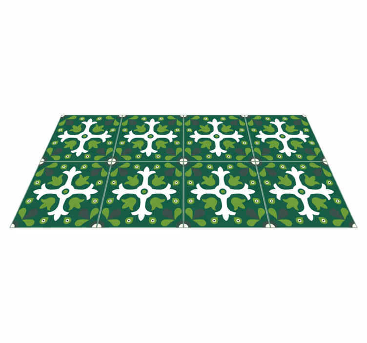 Tapis vinyle nature imprimé botanique émeraude - TenStickers