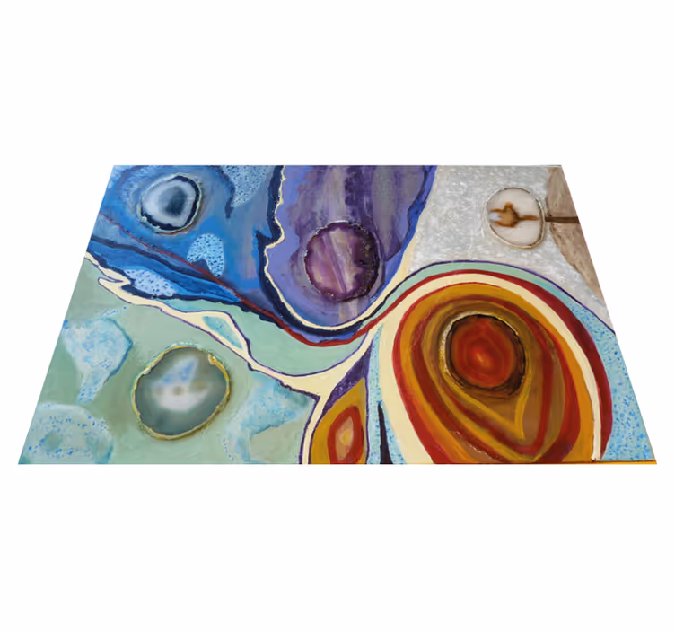 Tapis vinyle marbre tourbillons colorés - TenStickers