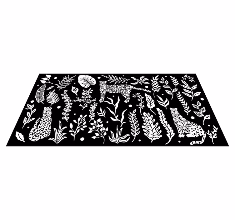 Tapis vinyle animal Léopard blanc - TenStickers