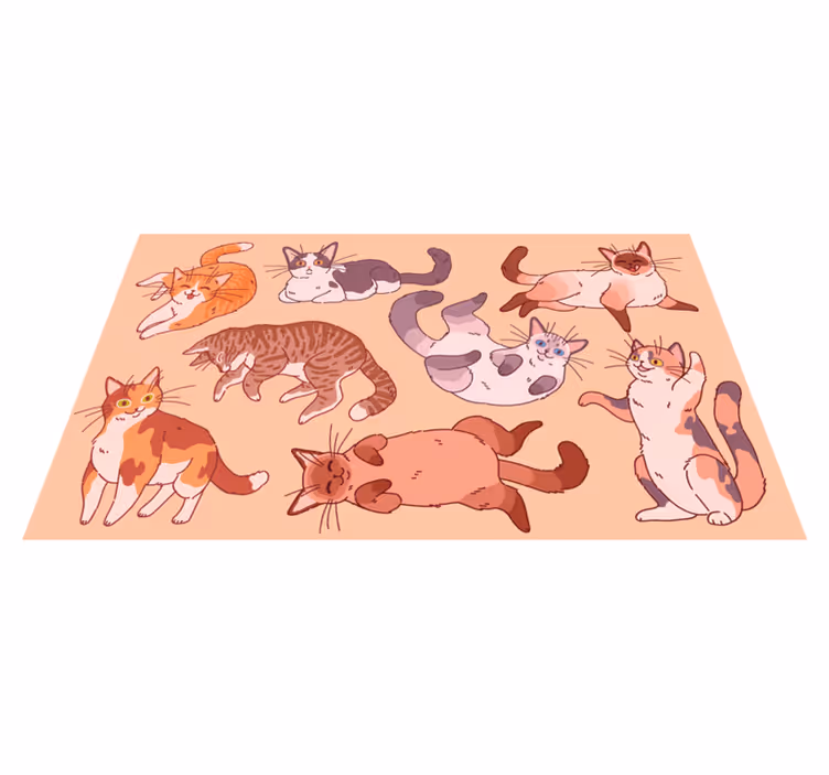 Tapis vinyle animal Visage de chat gris - TenStickers
