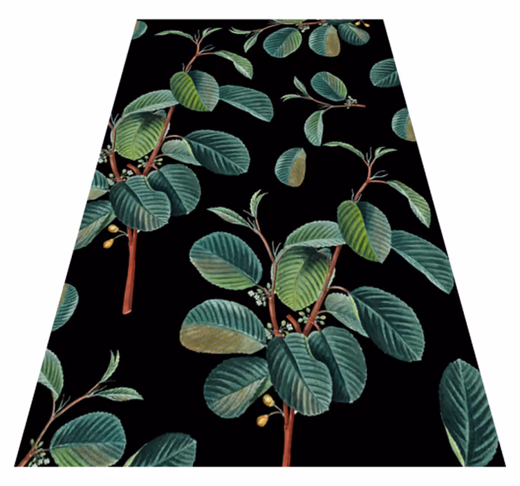 Tapis vinyle salon motif de feuillage vibrant - TenStickers