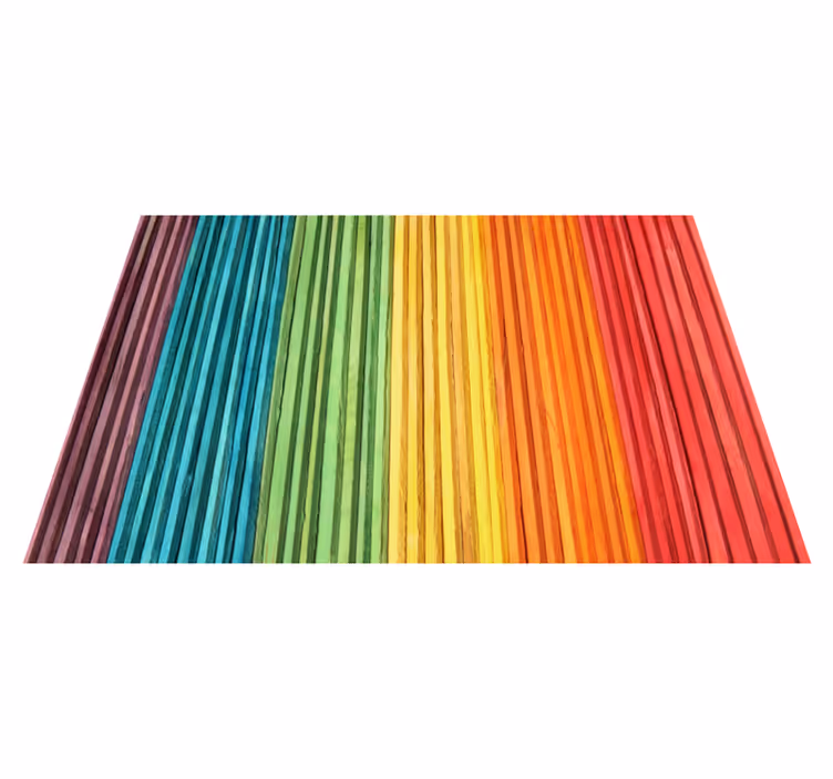 Tapis vinyle en bois Planches de bois colorées - TenStickers