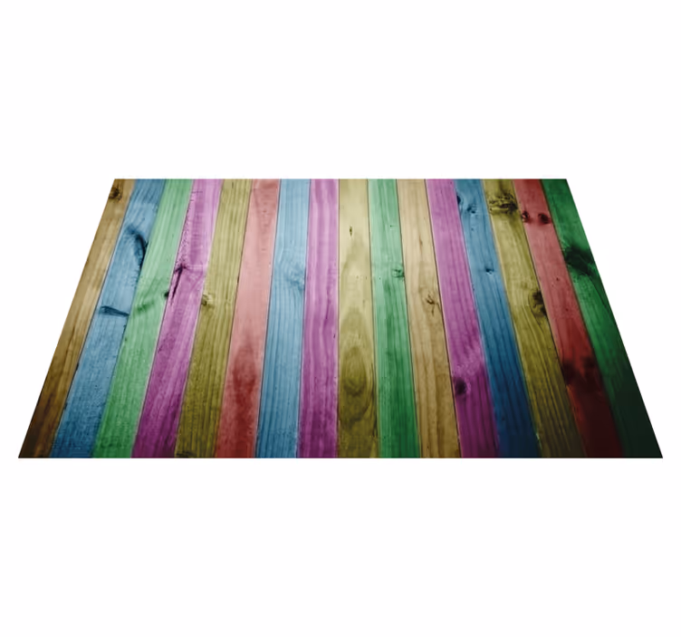Tapis vinyle en bois Bois coloré - TenStickers