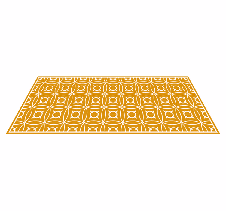 Tapis vinyle carreaux Tapis de cuisine doré vintage - TenStickers