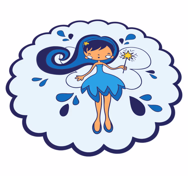 Tapis vinyle pour enfants princesse fée bleue - TenStickers
