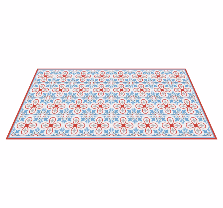 tapis vinyle cuisine Carreaux bleus et rouges marocains - TenStickers
