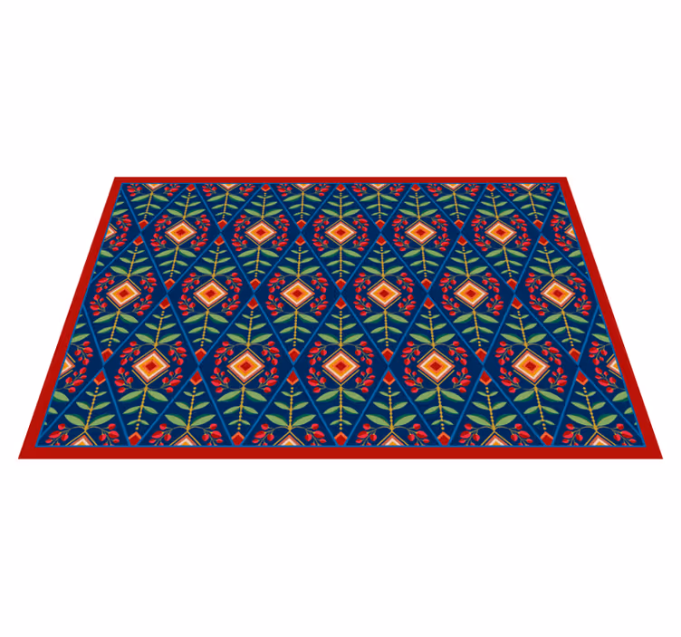 Tapis vinyle géométrique système géométrique botanique - TenStickers