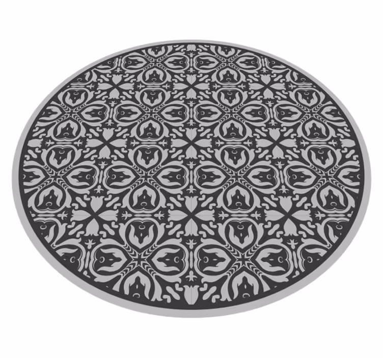 Tapis vinyle texture motifs floraux géométriques - TenStickers