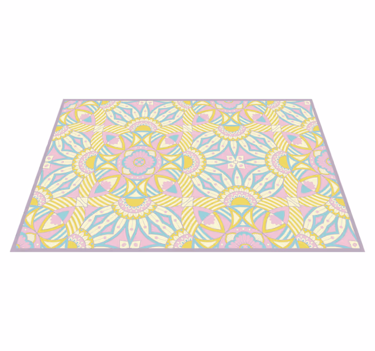 Tapis vinyle mandala arrangements géométriques complexes - TenStickers