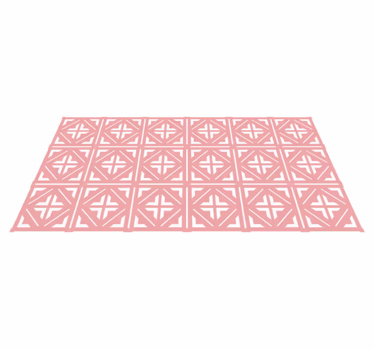 Tapis vinyle carreaux de ciment motif carré rose - TenStickers