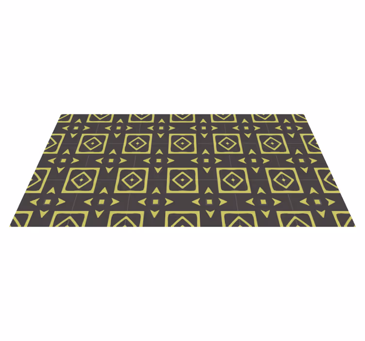 Tapis vinyle géométrique design losange jaune - TenStickers