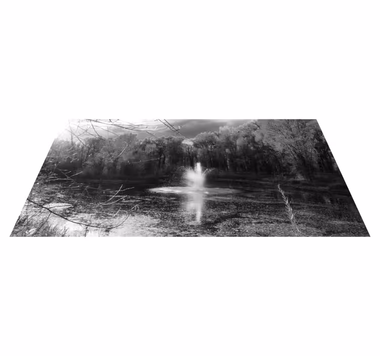 tapis vinyle salon Forêt grise - TenStickers