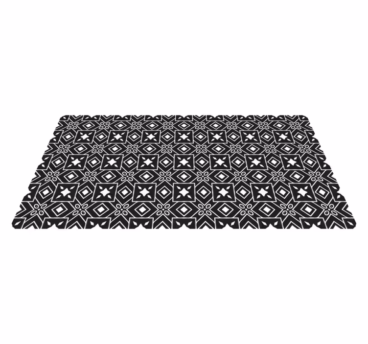 Tapis vinyle carreaux vinyle de carreaux noir et blanc - TenStickers