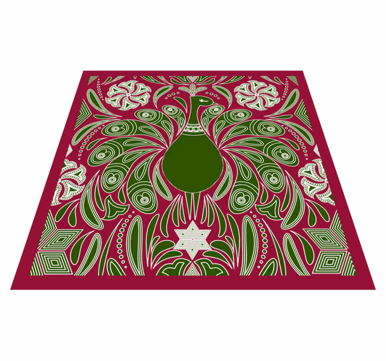 Tapis vinyle animal motif paon élégant - TenStickers