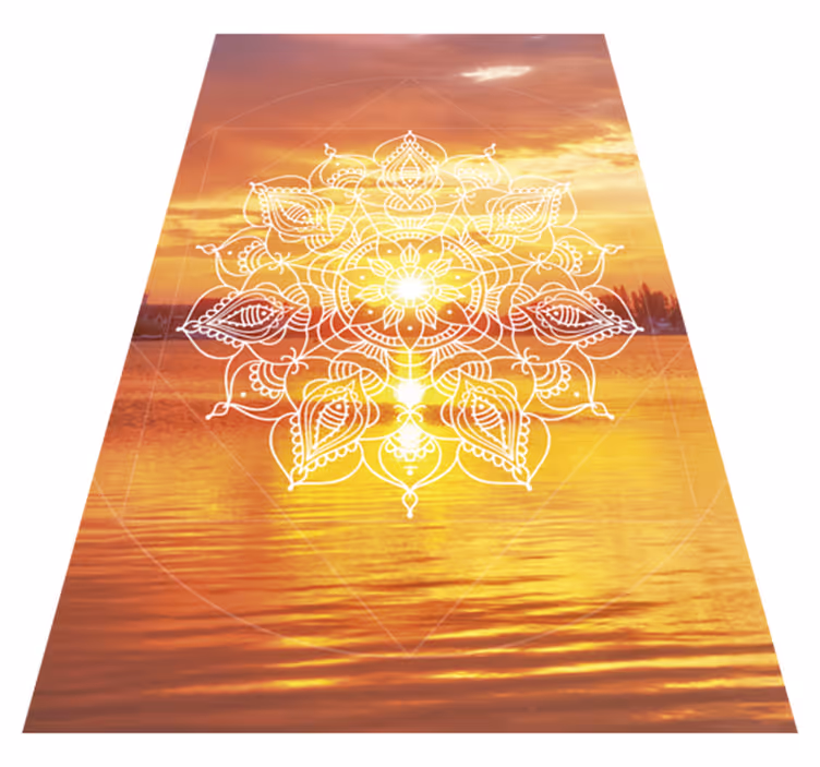 Tapis vinyle mandala design orange vif - TenStickers