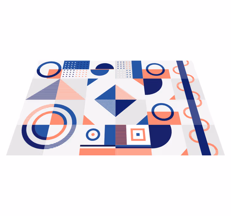Tapis vinyle géométrique formes modernes - TenStickers
