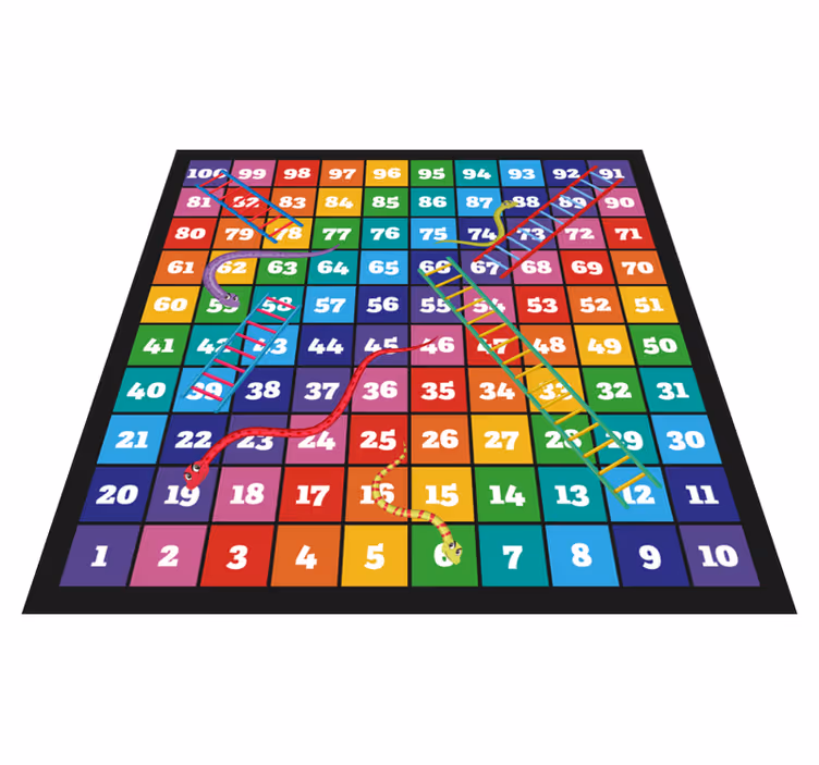 Tapis de jeu Serpents arc-en-ciel et échelles - TenStickers