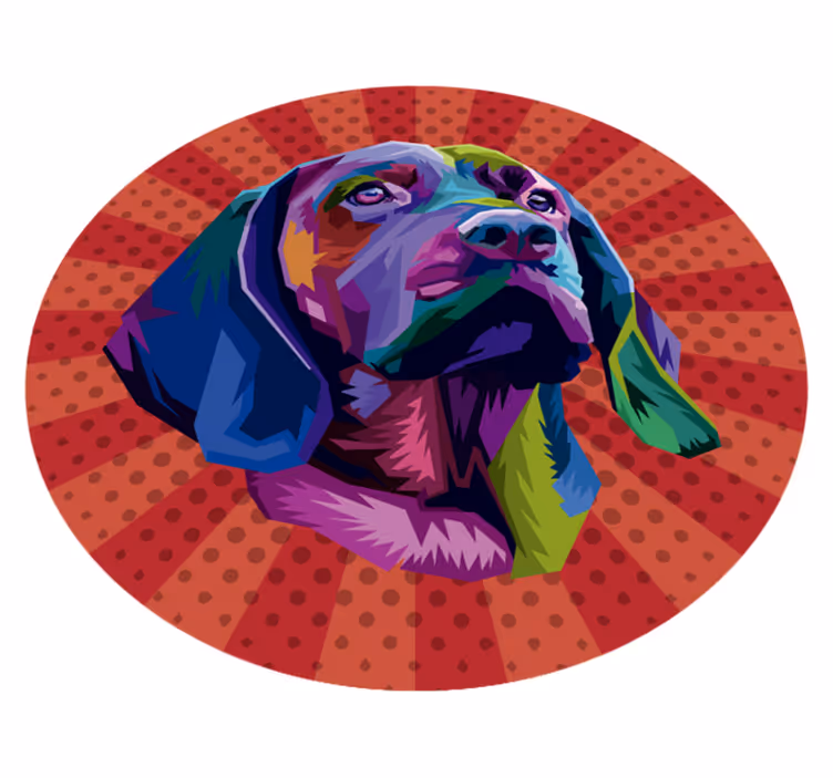 Tapis vinyle animal portrait de chien coloré - TenStickers