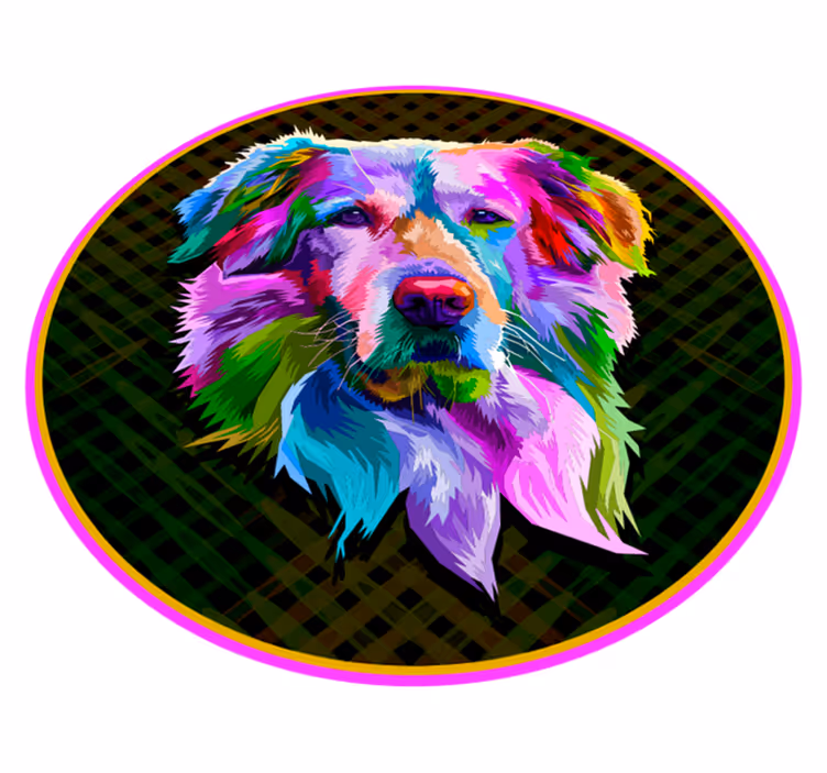 Tapis vinyle animal œuvres d'art canines colorées - TenStickers