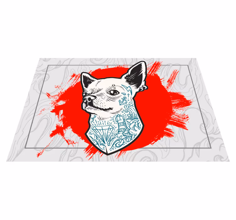 Tapis vinyle animal portrait de chien chihuahua - TenStickers