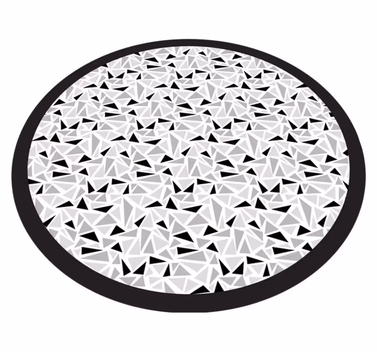 Tapis vinyle géométrique triangles noirs et gris - TenStickers