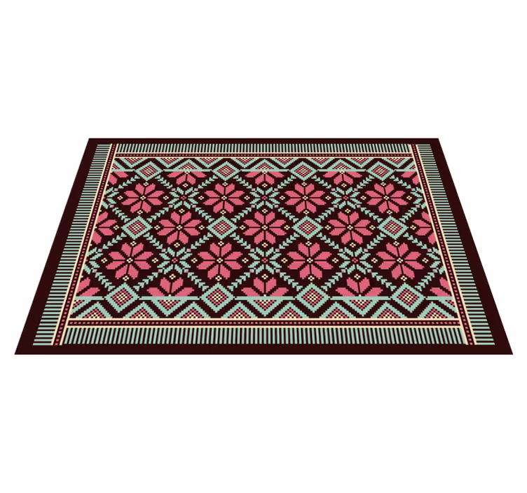 Tapis vinyle mosaique Tapis de broderie - TenStickers