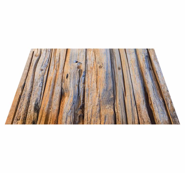Tapis vinyle entrée effet bûches de bois - TenStickers
