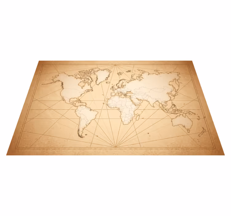 Tapis vinyle Carte du monde du 19e siècle - TenStickers