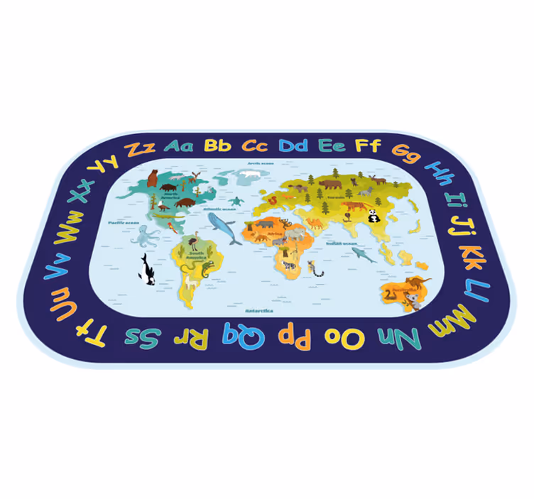 Tapis vinyle carte du monde Pour les enfants  - TenStickers