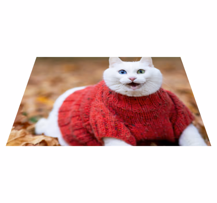 Tapis vinyle animal Animal mignon chat souriant - TenStickers