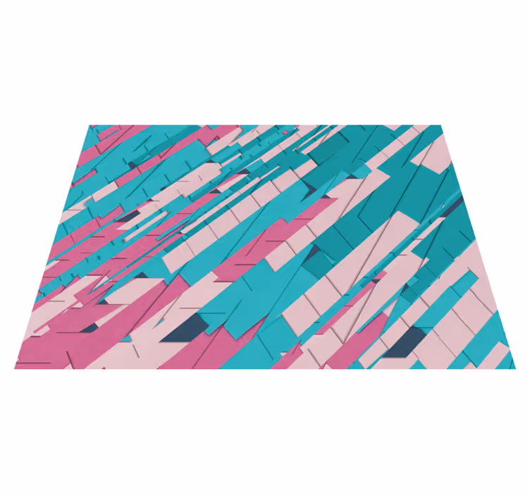 Tapis vinyle géométrique motif angulaire abstrait - TenStickers