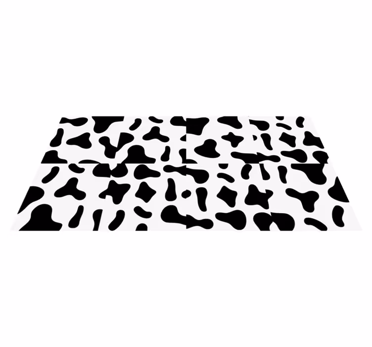 Tapis vinyle animal vache noire et blanche - TenStickers