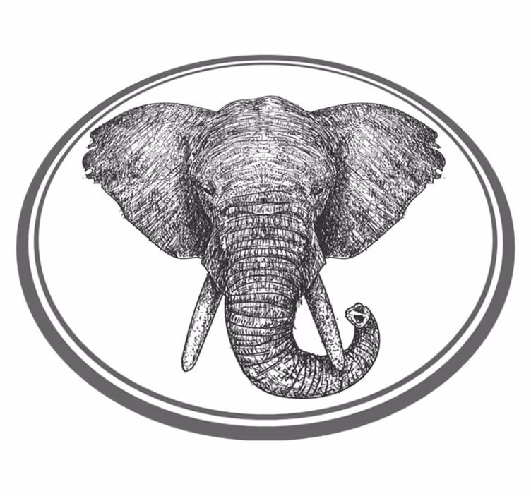 Tapis vinyle animal contour d'éléphant gris - TenStickers
