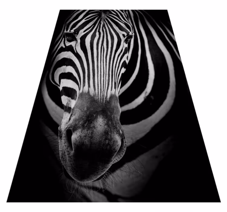 tapis vinyle salon Visage de zèbre - TenStickers