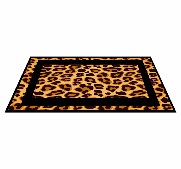 Tapis vinyle animal contour de léopard - TenStickers