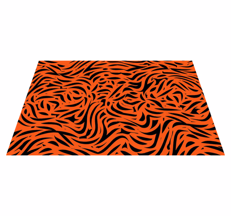 Tapis vinyle animal motif orange dynamique - TenStickers