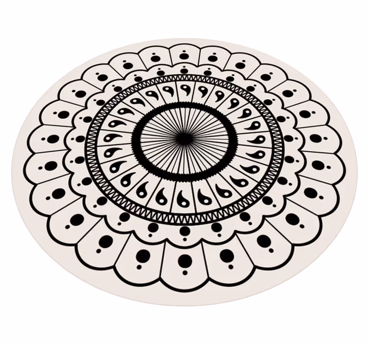 tapis vinyle chambre Mandala boho circulaire - TenStickers