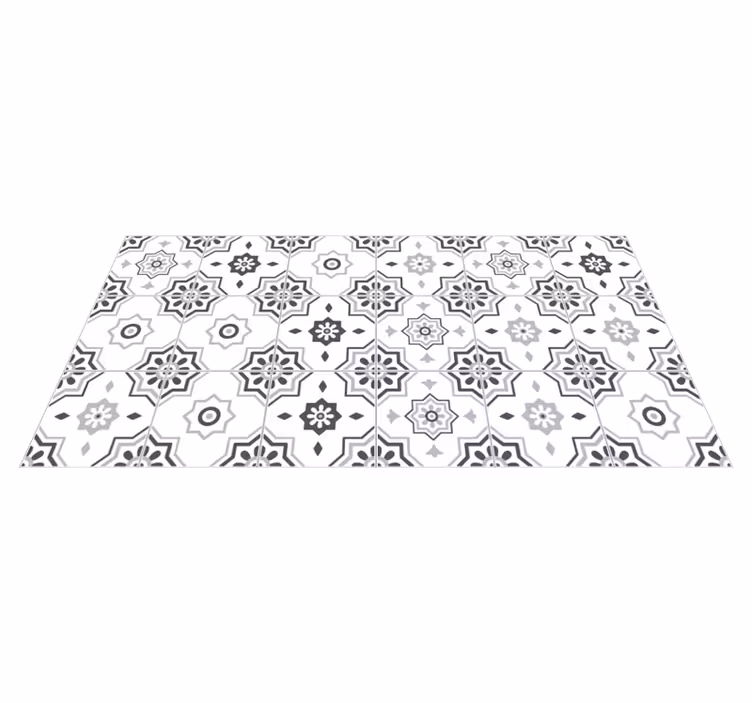 Tapis vinyle cuisine carreaux de ciment gris - TenStickers