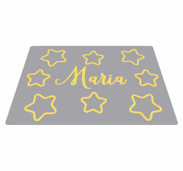 Tapis vinyle autres tapis nom jaune étoilé - TenStickers
