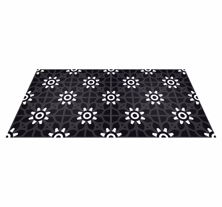 Tapis vinyle carreaux Effet carreau fleur beaumont - TenStickers