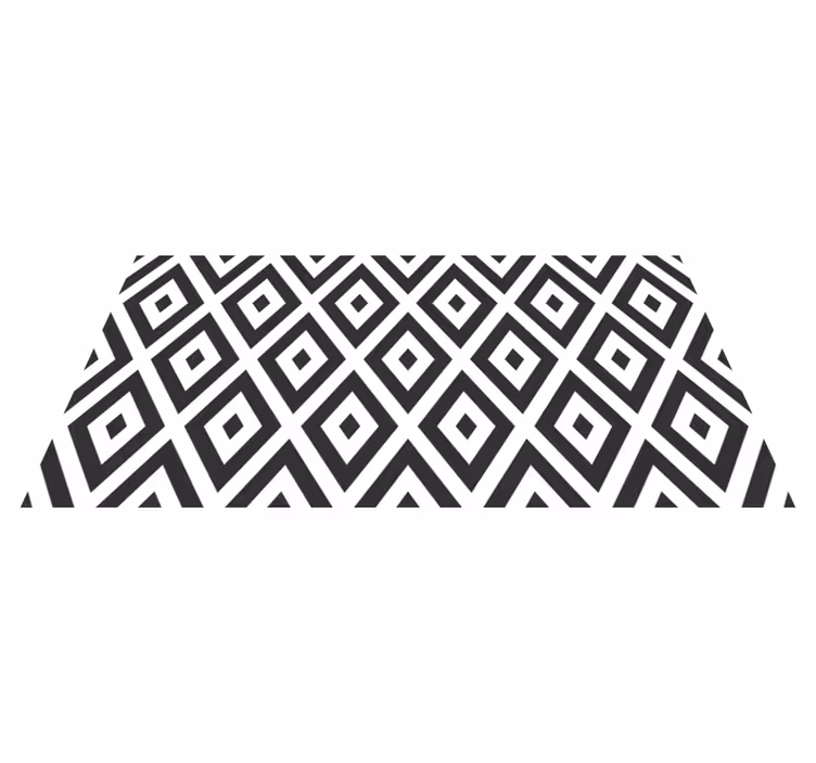 Tapis vinyle carreaux noir et blanc labyrinthe - TenStickers