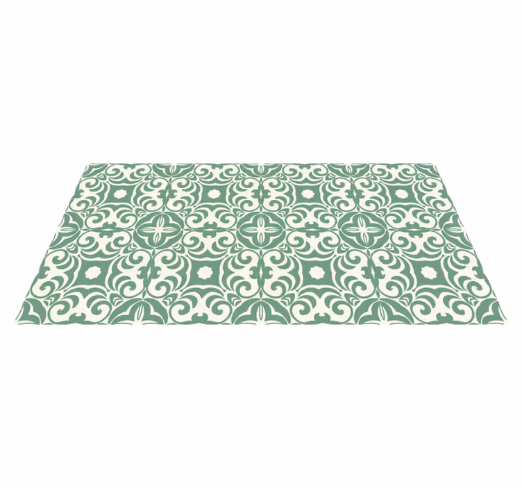 Tapis vinyle salon motif vert élégant - TenStickers