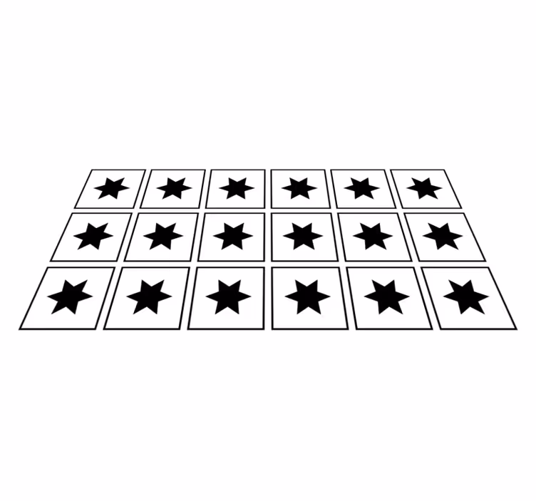 Tapis vinyle étoile motif noir et blanc - TenStickers